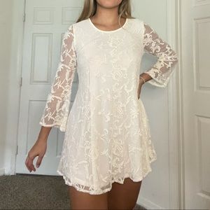 White lace flowy dress